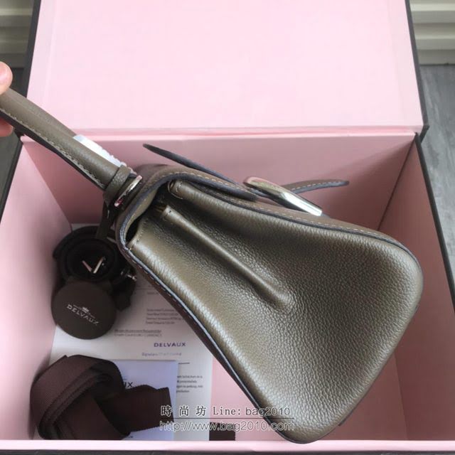 DELVAUX女包 2019春夏最新色 專櫃原廠皮 德爾沃女手提包 DV0020大象灰 小號 Delvaux單肩斜挎包  fcs1165